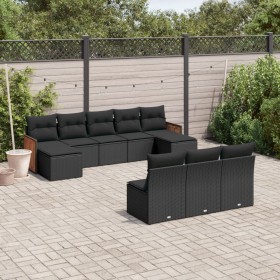 Set de sofás de jardín 10 pzas cojines ratán sintético negro de , Conjuntos de jardín - Ref: Foro24-3260466, Precio: 595,99 €...