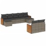 Garden furniture set 9 pieces and gray synthetic rattan cushions by , Garden sets - Ref: Foro24-3260485, Price: 640,28 €, Dis...