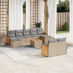 Set Gartensofas mit beigen Kissen 10 Stück synthetisches Rattan von , Gartensets - Ref: Foro24-3260491, Preis: 725,12 €, Raba...