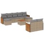 Set Gartensofas mit beigen Kissen 10 Stück synthetisches Rattan von , Gartensets - Ref: Foro24-3260491, Preis: 717,99 €, Raba...