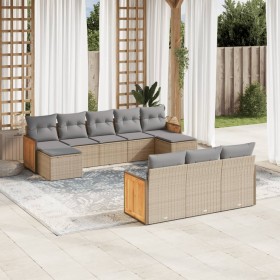 Set Gartensofas mit beigen Kissen 10 Stück synthetisches Rattan von , Gartensets - Ref: Foro24-3260498, Preis: 713,99 €, Raba...