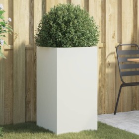 Cold-rolled white steel planter 42x38x75 cm by , Pots and planters - Ref: Foro24-841578, Price: 86,74 €, Discount: %