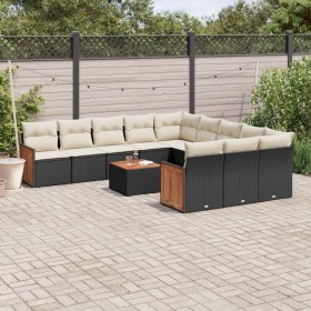 Set Gartensofas 12 Stück Kissen synthetisches Rattan schwarz von , Gartensets - Ref: Foro24-3260516, Preis: 757,99 €, Rabatt: %