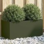 Cold-rolled steel planter in olive green, 62x30x29 cm by , Pots and planters - Ref: Foro24-841592, Price: 50,57 €, Discount: %