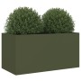 Cold-rolled steel planter in olive green, 62x30x29 cm by , Pots and planters - Ref: Foro24-841592, Price: 50,57 €, Discount: %