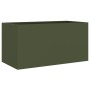 Cold-rolled steel planter in olive green, 62x30x29 cm by , Pots and planters - Ref: Foro24-841592, Price: 50,57 €, Discount: %