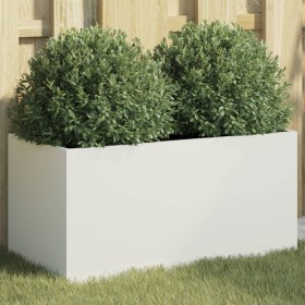 Cold-rolled white steel planter 62x30x29 cm by , Pots and planters - Ref: Foro24-841590, Price: 59,99 €, Discount: %