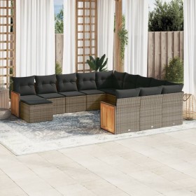 Garden sofa set 12 pieces with gray synthetic rattan cushions by , Garden sets - Ref: Foro24-3260667, Price: 836,23 €, Discou...