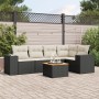 Set aus 6-teiligen Gartensofas und Kissen Kunstrattan schwarz von , Gartensets - Ref: Foro24-3225433, Preis: 407,71 €, Rabatt: %