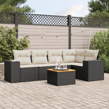 6-piece garden sofa set with black synthetic rattan cushions by , Garden sets - Ref: Foro24-3257764, Price: 407,12 €, Discoun...