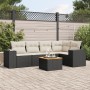 Set aus 6-teiligen Gartensofas und Kissen Kunstrattan schwarz von , Gartensets - Ref: Foro24-3257764, Preis: 407,12 €, Rabatt: %