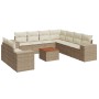 Set Gartensofas mit beigen Kissen 10 Stück synthetisches Rattan von , Gartensets - Ref: Foro24-3257843, Preis: 829,98 €, Raba...