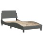 Estructura de cama con cabecero de tela gris oscuro 90x200 cm de , Camas y somieres - Ref: Foro24-373106, Precio: 107,81 €, D...