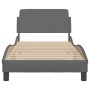 Estructura de cama con cabecero de tela gris oscuro 90x200 cm de , Camas y somieres - Ref: Foro24-373106, Precio: 107,81 €, D...