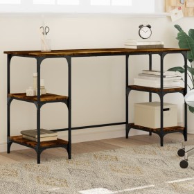 Metal wood engineering smoked oak desktop 140x50x75 cm by , Desks - Ref: Foro24-845328, Price: 84,99 €, Discount: %