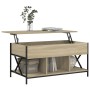 Mesa de centro madera ingeniería metal roble Sonoma 100x55x50cm de , Mesas de centro - Ref: Foro24-845337, Precio: 114,65 €, ...