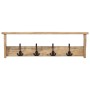 Wall-mounted coat rack with 4 solid mango wood hooks by , Hat and coat racks - Ref: Foro24-358956, Price: 59,60 €, Discount: %