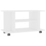 White engineered wood TV cabinet with wheels 80x40x45 cm by vidaXL, TV Furniture - Ref: Foro24-800189, Price: 55,71 €, Discou...