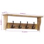 Wall-mounted coat rack with 4 solid mango wood hooks by , Hat and coat racks - Ref: Foro24-358956, Price: 59,60 €, Discount: %