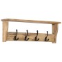 Wall-mounted coat rack with 4 solid mango wood hooks by , Hat and coat racks - Ref: Foro24-358956, Price: 59,60 €, Discount: %