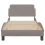 Estructura de cama con cabecero de tela gris taupe 80x200 cm de , Camas y somieres - Ref: Foro24-373069, Precio: 113,99 €, De...