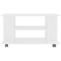 White engineered wood TV cabinet with wheels 80x40x45 cm by vidaXL, TV Furniture - Ref: Foro24-800189, Price: 55,71 €, Discou...