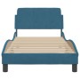 Bed frame with blue velvet headboard 80x200 cm by , Beds and slatted bases - Ref: Foro24-373076, Price: 128,32 €, Discount: %