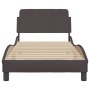 Estructura de cama con cabecero de tela marrón oscuro 90x190 cm de , Camas y somieres - Ref: Foro24-373088, Precio: 107,00 €,...