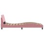 Estructura de cama con cabecero de terciopelo rosa 90x190 cm de , Camas y somieres - Ref: Foro24-373097, Precio: 150,34 €, De...