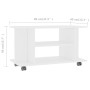 White engineered wood TV cabinet with wheels 80x40x45 cm by vidaXL, TV Furniture - Ref: Foro24-800189, Price: 55,71 €, Discou...