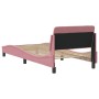 Estructura de cama con cabecero de terciopelo rosa 90x190 cm de , Camas y somieres - Ref: Foro24-373097, Precio: 150,34 €, De...