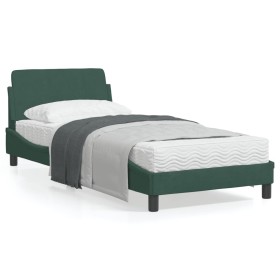 Dark green velvet bed frame with headboard 90x190 cm by , Beds and slatted bases - Ref: Foro24-373095, Price: 128,77 €, Disco...