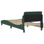 Estructura cama con cabecero terciopelo verde oscuro 90x190 cm de , Camas y somieres - Ref: Foro24-373095, Precio: 128,77 €, ...