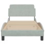 Light gray velvet bed frame with headboard 90x200 cm by , Beds and slatted bases - Ref: Foro24-373112, Price: 107,27 €, Disco...