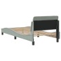 Light gray velvet bed frame with headboard 90x200 cm by , Beds and slatted bases - Ref: Foro24-373112, Price: 107,27 €, Disco...