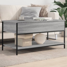 Engineered wood and gray Sonoma metal coffee table, 100x50x50 cm by , Coffee table - Ref: Foro24-845349, Price: 62,99 €, Disc...