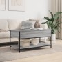 Engineered wood and gray Sonoma metal coffee table, 100x50x50 cm by , Coffee table - Ref: Foro24-845349, Price: 63,99 €, Disc...