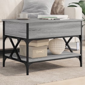 Engineered wood and gray Sonoma metal coffee table 70x50x50 cm by , Coffee table - Ref: Foro24-845354, Price: 71,84 €, Discou...