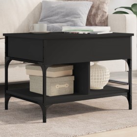 Engineered wood and black metal coffee table 70x50x50 cm by , Coffee table - Ref: Foro24-845361, Price: 67,74 €, Discount: %