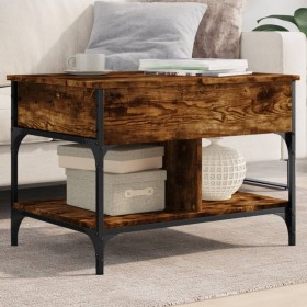 Engineered wood and metal oak smoke coffee table 70x50x50 cm by , Coffee table - Ref: Foro24-845363, Price: 65,95 €, Discount: %