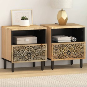 Bedside tables 2 units solid mango wood 40x33x46 cm by , Nightstands - Ref: Foro24-358219, Price: 146,99 €, Discount: %