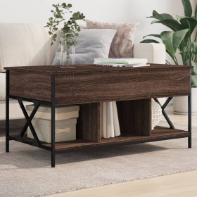 Mesa de centro madera ingeniería metal roble marrón 100x55x50cm de , Mesas de centro - Ref: Foro24-845340, Precio: 83,99 €, D...