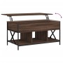 Mesa de centro madera ingeniería metal roble marrón 100x55x50cm de , Mesas de centro - Ref: Foro24-845340, Precio: 84,53 €, D...