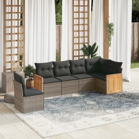 6-piece garden furniture set and gray synthetic rattan cushions by , Garden sets - Ref: Foro24-3260100, Price: 433,92 €, Disc...