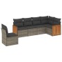 Set de muebles de jardín 6 pzas y cojines ratán sintético gris de , Conjuntos de jardín - Ref: Foro24-3260100, Precio: 432,31...