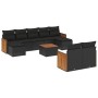 Set Gartensofas 10 Stück Kissen synthetisches Rattan schwarz von , Gartensets - Ref: Foro24-3260487, Preis: 631,32 €, Rabatt: %