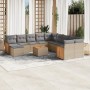 12-teiliges Gartensofa-Set und braune synthetische Rattankissen von , Gartensets - Ref: Foro24-3260659, Preis: 846,55 €, Raba...