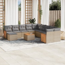 12-teiliges Gartensofa-Set und braune synthetische Rattankissen von , Gartensets - Ref: Foro24-3260659, Preis: 836,99 €, Raba...