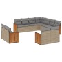 11-teiliges Gartensofa-Set mit beigen synthetischen Rattankissen von , Gartensets - Ref: Foro24-3260582, Preis: 961,24 €, Rab...