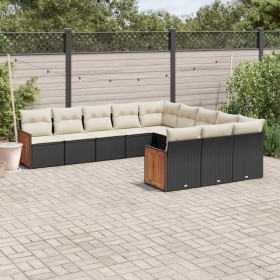 Garden sofa set 11 pieces and black synthetic rattan cushions by , Garden sets - Ref: Foro24-3260509, Price: 686,46 €, Discou...